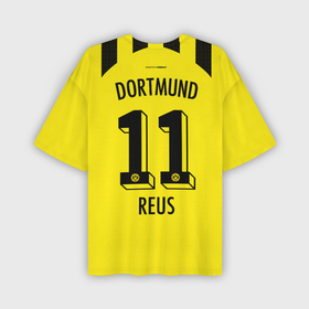 Мужская футболка oversize 3D с принтом Марко Ройс Боруссия Дортмунд форма 22 23 домашняя ,  |  | 