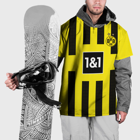 Накидка на куртку 3D с принтом ФК Боруссия Дортмунд форма 22 23 домашняя в Кировске, 100% полиэстер |  | Тематика изображения на принте: 