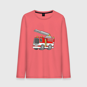 Мужской лонгслив хлопок с принтом Красная пожарная машина в Белгороде, 100% хлопок |  | Тематика изображения на принте: 