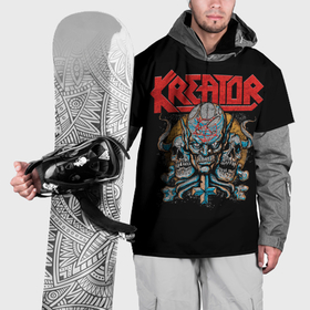 Накидка на куртку 3D с принтом Kreator   трэш метал в Белгороде, 100% полиэстер |  | Тематика изображения на принте: 