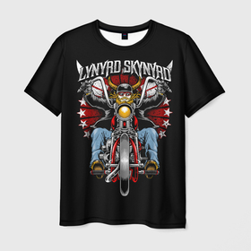 Мужская футболка 3D с принтом Lynyrd Skynyrd   байкер в Белгороде, 100% полиэфир | прямой крой, круглый вырез горловины, длина до линии бедер | Тематика изображения на принте: 