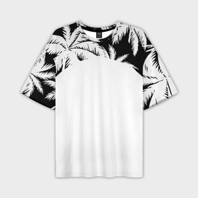 Мужская футболка oversize 3D с принтом Пальмы на белом фоне ,  |  | 