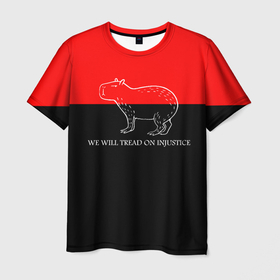 Мужская футболка 3D с принтом We will tread on injustice в Белгороде, 100% полиэфир | прямой крой, круглый вырез горловины, длина до линии бедер | 