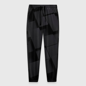 Мужские брюки 3D с принтом Чёрные геометрические блоки в Кировске, 100% полиэстер | манжеты по низу, эластичный пояс регулируется шнурком, по бокам два кармана без застежек, внутренняя часть кармана из мелкой сетки | 