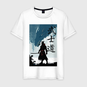 Мужская футболка хлопок с принтом Бусидо   кодекс самурая   Япония в Курске, 100% хлопок | прямой крой, круглый вырез горловины, длина до линии бедер, слегка спущенное плечо. | 