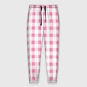 Мужские брюки 3D с принтом Барби розовый: клетка в Санкт-Петербурге, 100% полиэстер | манжеты по низу, эластичный пояс регулируется шнурком, по бокам два кармана без застежек, внутренняя часть кармана из мелкой сетки | 