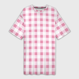 Платье-футболка 3D с принтом Барби розовый: клетка ,  |  | 