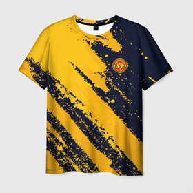 Мужская футболка 3D с принтом ФК Манчестер Юнайтед эмблема в Петрозаводске, 100% полиэфир | прямой крой, круглый вырез горловины, длина до линии бедер | 