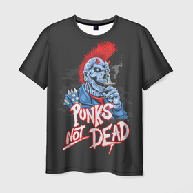 Мужская футболка 3D с принтом Панк демон с ирокезом в Петрозаводске, 100% полиэфир | прямой крой, круглый вырез горловины, длина до линии бедер | 