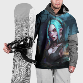 Накидка на куртку 3D с принтом Jinx art fantasy в Курске, 100% полиэстер |  | Тематика изображения на принте: 