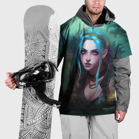 Накидка на куртку 3D с принтом Jinx fantasy   art Arcane   League of Legends в Курске, 100% полиэстер |  | Тематика изображения на принте: 