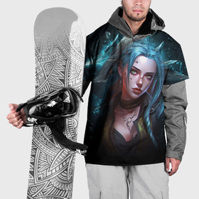 Накидка на куртку 3D с принтом Jinx fantasy art Arcane     League of Legends в Санкт-Петербурге, 100% полиэстер |  | 