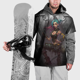 Накидка на куртку 3D с принтом Jinx art Arcane League      of Legends в Новосибирске, 100% полиэстер |  | 