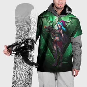 Накидка на куртку 3D с принтом Jinx art arcane   league of   legends , 100% полиэстер |  | 