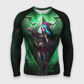 Мужской рашгард 3D с принтом Jinx art arcane   league of   legends в Новосибирске,  |  | 