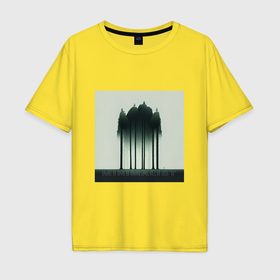 Мужская футболка хлопок Oversize с принтом Лес   минимализм   нейросеть в Курске, 100% хлопок | свободный крой, круглый ворот, “спинка” длиннее передней части | 