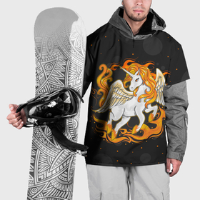 Накидка на куртку 3D с принтом Unicorn   black theme , 100% полиэстер |  | 