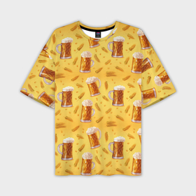 Мужская футболка oversize 3D с принтом Кружки с пенным пивом в Курске,  |  | Тематика изображения на принте: 