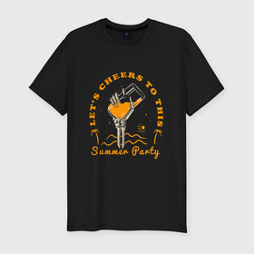 Мужская футболка хлопок Slim с принтом Summer party в Курске, 92% хлопок, 8% лайкра | приталенный силуэт, круглый вырез ворота, длина до линии бедра, короткий рукав | 