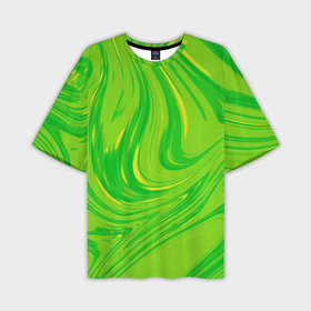 Мужская футболка oversize 3D с принтом Насыщенный зеленый абстракция в Санкт-Петербурге,  |  | Тематика изображения на принте: 