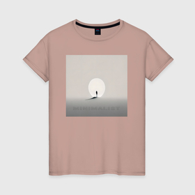 Женская футболка хлопок с принтом Минимализм   нейросеть в Курске, 100% хлопок | прямой крой, круглый вырез горловины, длина до линии бедер, слегка спущенное плечо | 