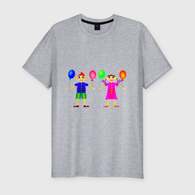 Мужская футболка хлопок Slim с принтом Счастливые дети в Рязани, 92% хлопок, 8% лайкра | приталенный силуэт, круглый вырез ворота, длина до линии бедра, короткий рукав | 