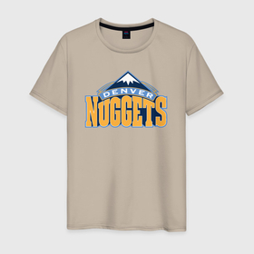 Мужская футболка хлопок с принтом Denver Nuggets , 100% хлопок | прямой крой, круглый вырез горловины, длина до линии бедер, слегка спущенное плечо. | 