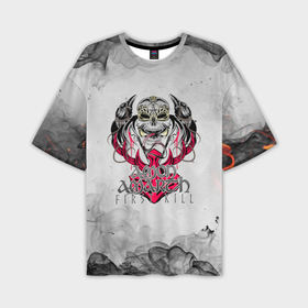 Мужская футболка oversize 3D с принтом Amon Amarth first kill в Белгороде,  |  | 