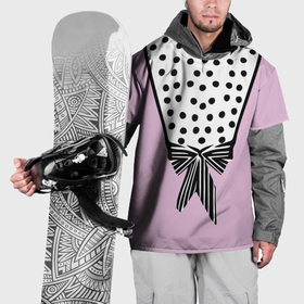 Накидка на куртку 3D с принтом Костюм Барби: черный горох с полосатым бантом в Кировске, 100% полиэстер |  | 