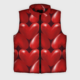 Мужской жилет утепленный 3D с принтом Red hearts в Петрозаводске,  |  | 