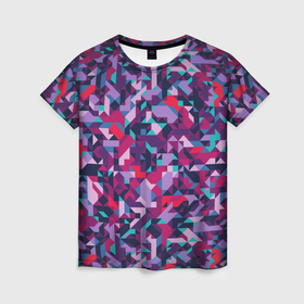 Женская футболка 3D с принтом Яркий орнамент в Кировске, 100% полиэфир ( синтетическое хлопкоподобное полотно) | прямой крой, круглый вырез горловины, длина до линии бедер | 