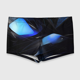 Мужские купальные плавки 3D с принтом Black blue elements , Полиэстер 85%, Спандекс 15% |  | Тематика изображения на принте: 