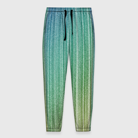 Мужские брюки 3D с принтом Градиент полосы зеленый , 100% полиэстер | манжеты по низу, эластичный пояс регулируется шнурком, по бокам два кармана без застежек, внутренняя часть кармана из мелкой сетки | Тематика изображения на принте: 