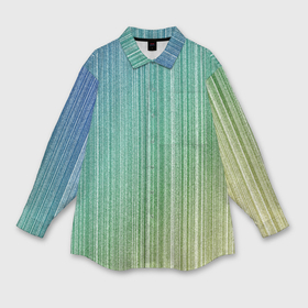 Мужская рубашка oversize 3D с принтом Градиент полосы зеленый ,  |  | Тематика изображения на принте: 