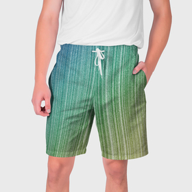Мужские шорты 3D с принтом Градиент полосы зеленый ,  полиэстер 100% | прямой крой, два кармана без застежек по бокам. Мягкая трикотажная резинка на поясе, внутри которой широкие завязки. Длина чуть выше колен | Тематика изображения на принте: 