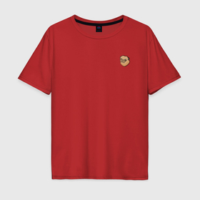 Мужская футболка хлопок Oversize с принтом Мопс Марвин , 100% хлопок | свободный крой, круглый ворот, “спинка” длиннее передней части | Тематика изображения на принте: 