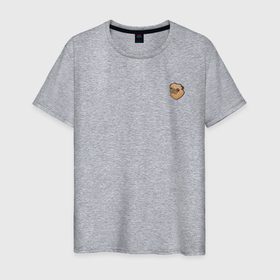 Мужская футболка хлопок с принтом Мопс Марвин в Кировске, 100% хлопок | прямой крой, круглый вырез горловины, длина до линии бедер, слегка спущенное плечо. | 