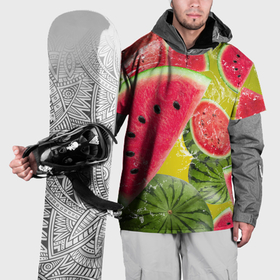 Накидка на куртку 3D с принтом Сочный арбузик в Санкт-Петербурге, 100% полиэстер |  | Тематика изображения на принте: 