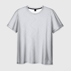 Мужская футболка 3D с принтом Волны светло серый в Петрозаводске, 100% полиэфир | прямой крой, круглый вырез горловины, длина до линии бедер | 