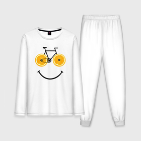 Мужская пижама с лонгсливом хлопок с принтом Апельсиновое лето с велосипедом в Санкт-Петербурге,  |  | 