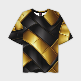 Мужская футболка oversize 3D с принтом gold black luxury в Тюмени,  |  | 