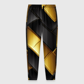 Мужские брюки 3D с принтом gold black luxury в Екатеринбурге, 100% полиэстер | манжеты по низу, эластичный пояс регулируется шнурком, по бокам два кармана без застежек, внутренняя часть кармана из мелкой сетки | 