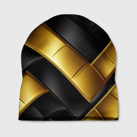Шапка 3D с принтом gold black luxury в Екатеринбурге, 100% полиэстер | универсальный размер, печать по всей поверхности изделия | 