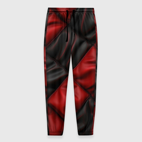 Мужские брюки 3D с принтом red black luxury в Белгороде, 100% полиэстер | манжеты по низу, эластичный пояс регулируется шнурком, по бокам два кармана без застежек, внутренняя часть кармана из мелкой сетки | Тематика изображения на принте: 