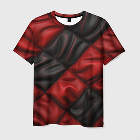 Мужская футболка 3D с принтом red black luxury в Екатеринбурге, 100% полиэфир | прямой крой, круглый вырез горловины, длина до линии бедер | 