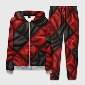 Мужской костюм 3D с принтом red black luxury в Белгороде, 100% полиэстер | Манжеты и пояс оформлены тканевой резинкой, двухслойный капюшон со шнурком для регулировки, карманы спереди | Тематика изображения на принте: 