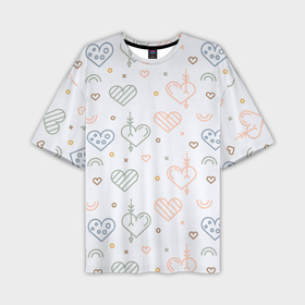 Мужская футболка oversize 3D с принтом Lovely hearts в Санкт-Петербурге,  |  | 