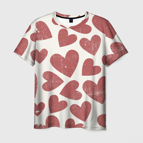 Мужская футболка 3D с принтом Hearts в Новосибирске, 100% полиэфир | прямой крой, круглый вырез горловины, длина до линии бедер | 