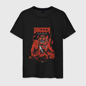 Мужская футболка хлопок с принтом Dagger Guy Night by Android Broadcast в Белгороде, 100% хлопок | прямой крой, круглый вырез горловины, длина до линии бедер, слегка спущенное плечо. | 