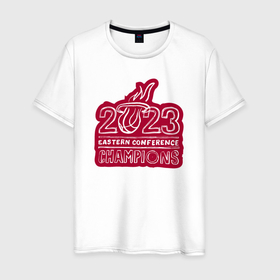 Мужская футболка хлопок с принтом 2023 Miami Heat в Новосибирске, 100% хлопок | прямой крой, круглый вырез горловины, длина до линии бедер, слегка спущенное плечо. | Тематика изображения на принте: 